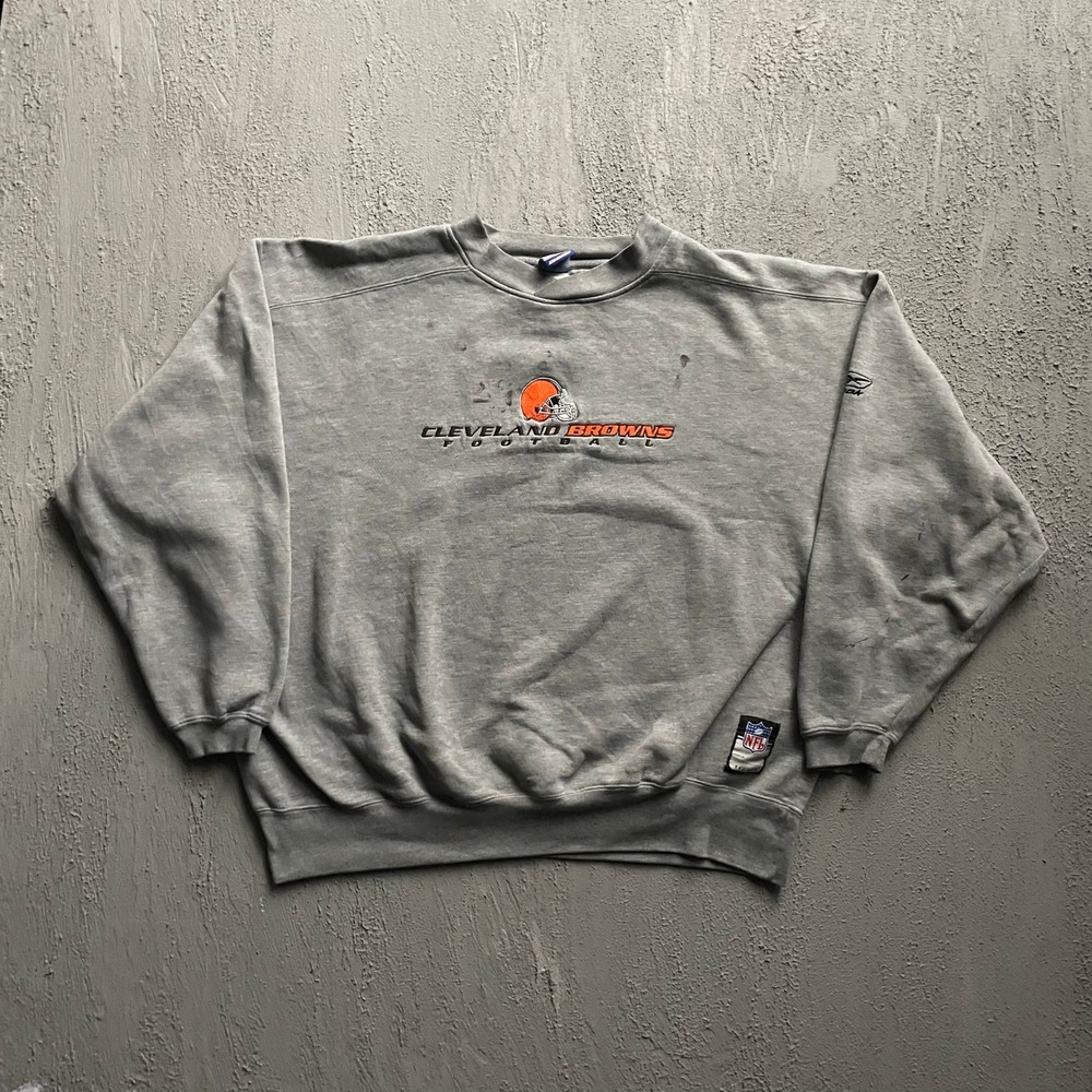 Vintage Cleveland Browns Football Sweatshirt Mens Extra Large Grey 00s Reebok